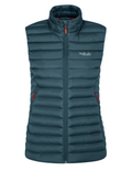 Gilet Rab pour femme Microlight Orion Blue, en duvet recyclé et tissu nylon Ripstop Pertex Qauntum