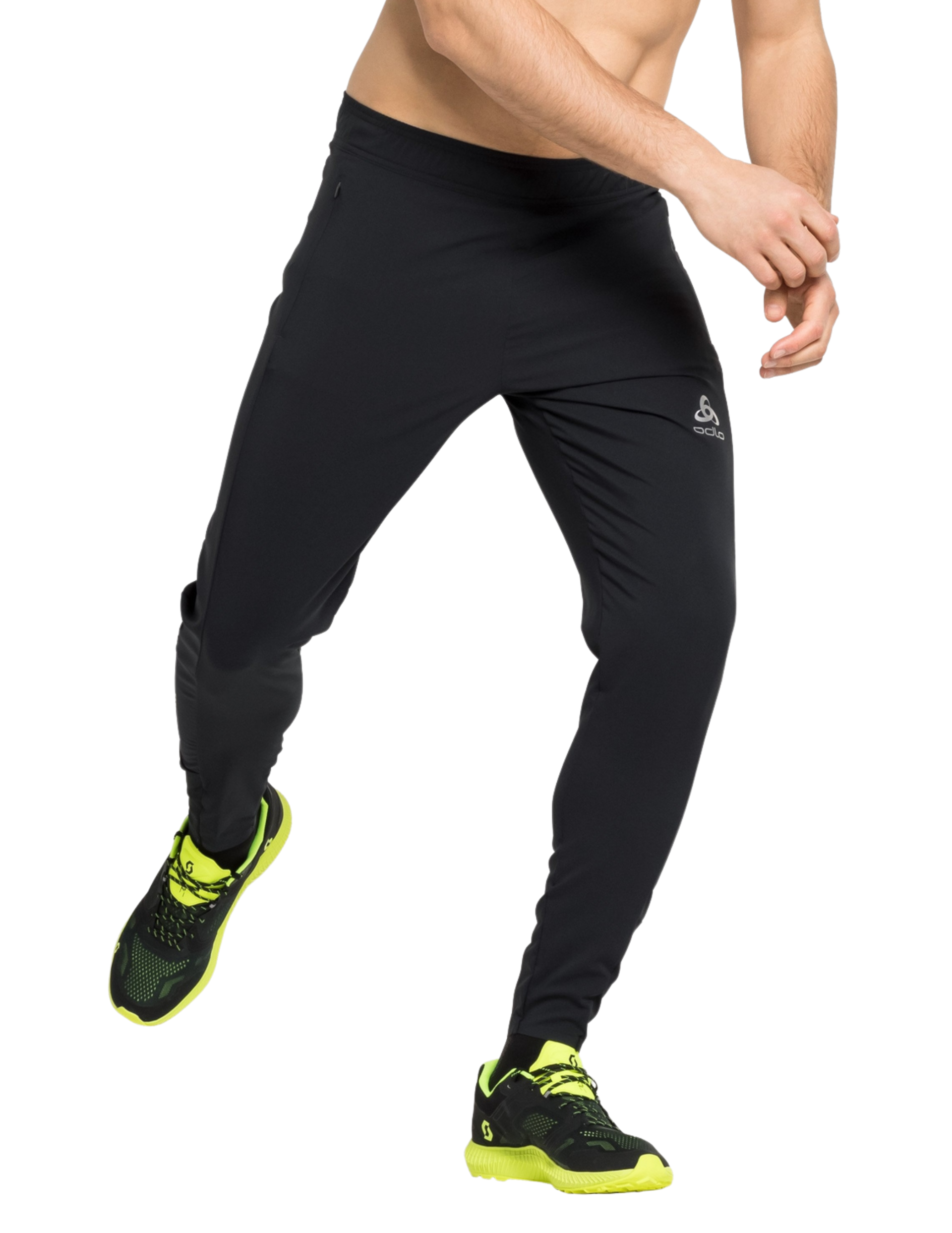 Pantalon de Running Odlo Zeroweight pour Homme : taille ajustable et 2 poches zippées latérales