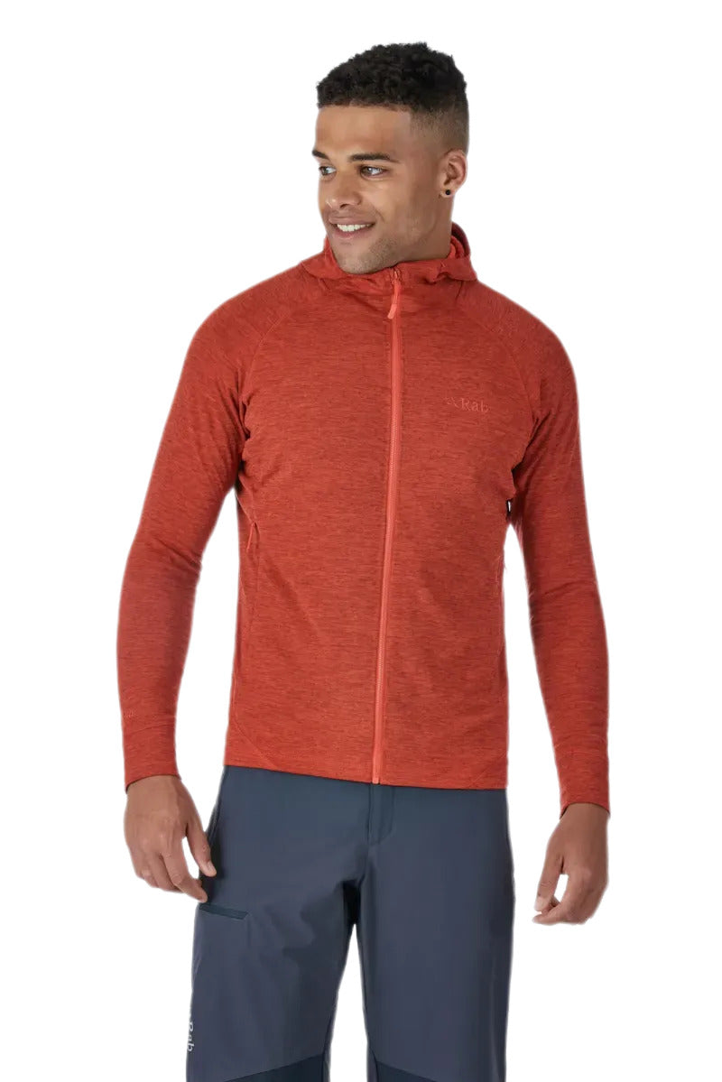 Polaire à Capuche Rab Nexus Full-Zip Homme Orange, vue portée