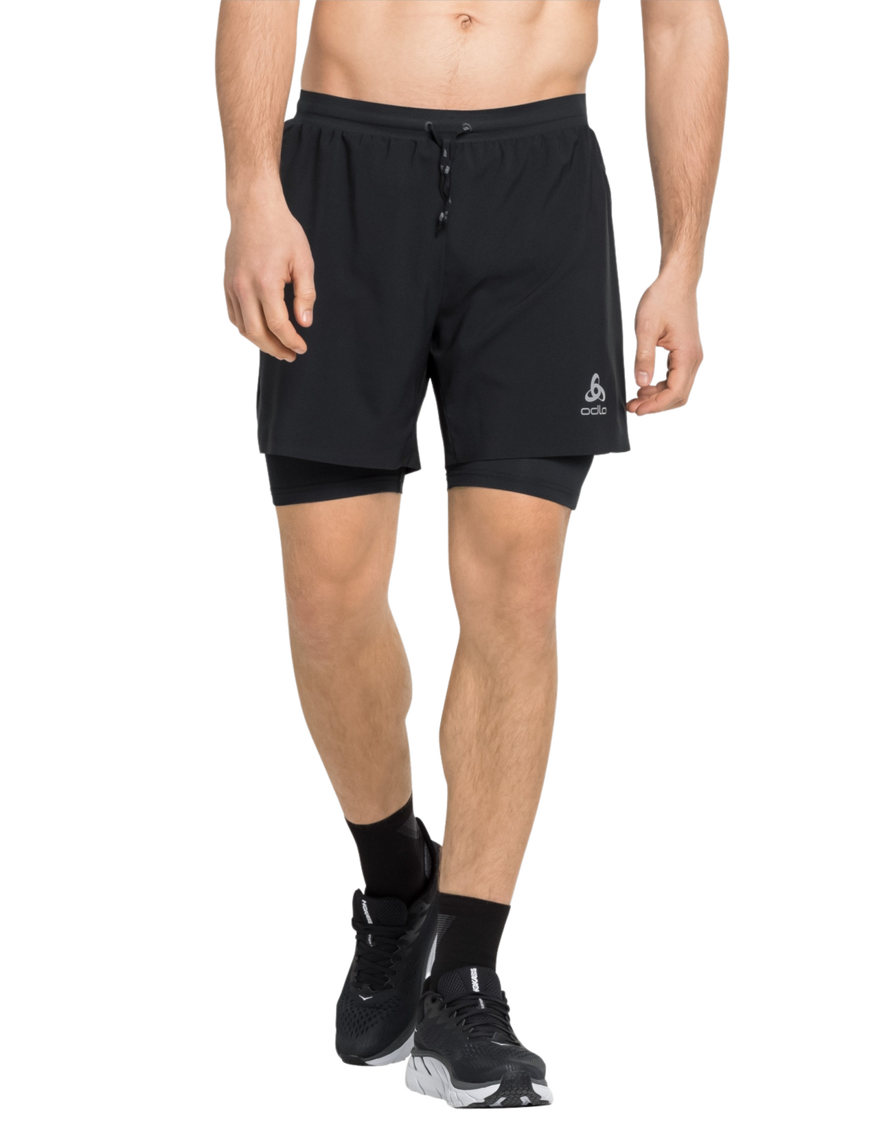 Short de Running 2-en-1 Odlo Axalp Trail 6" Homme, vue portée de face