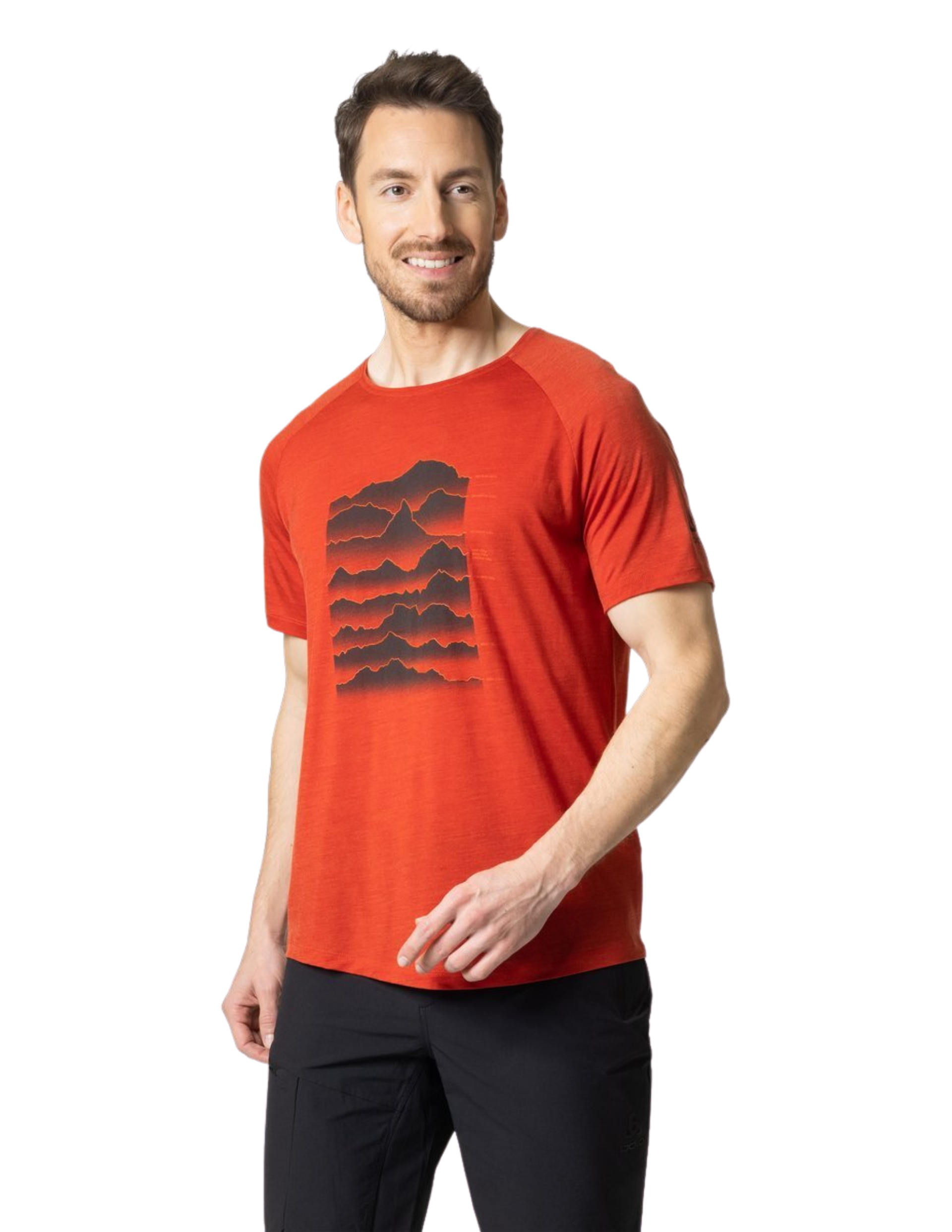 T-Shirt de Rando Odlo Ascent Performance Wool Light Sunrise Manches Courtes Homme