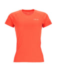 T-Shirt de Rando Rab Sonic Manches Courtes Femme Orange, vue de face