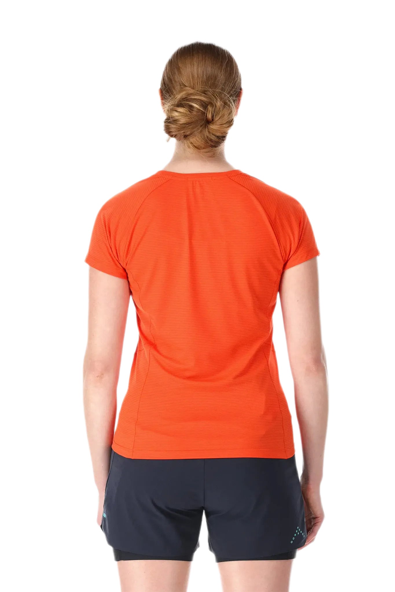 T-Shirt de Rando Rab Sonic Manches Courtes Femme Orange, vue portée de dos