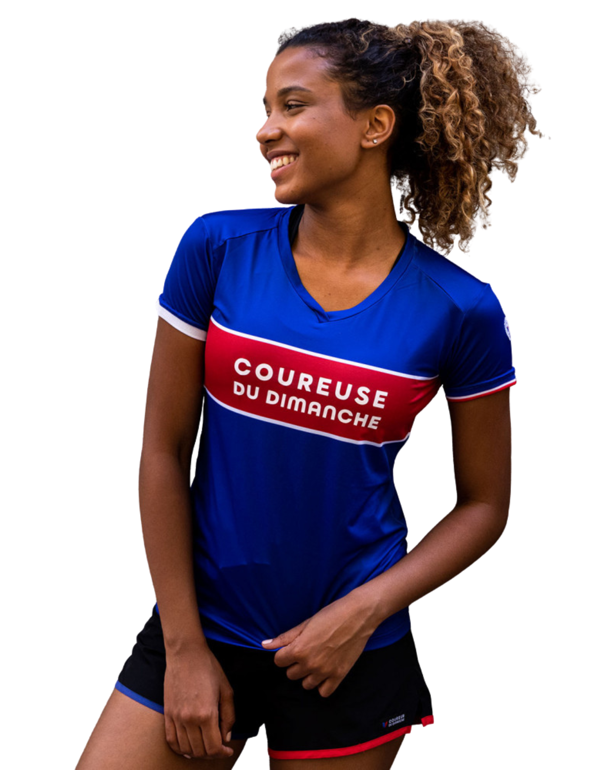 T-Shirt de Running Coureur du Dimanche Le Bicolore Manches Courtes Femme
