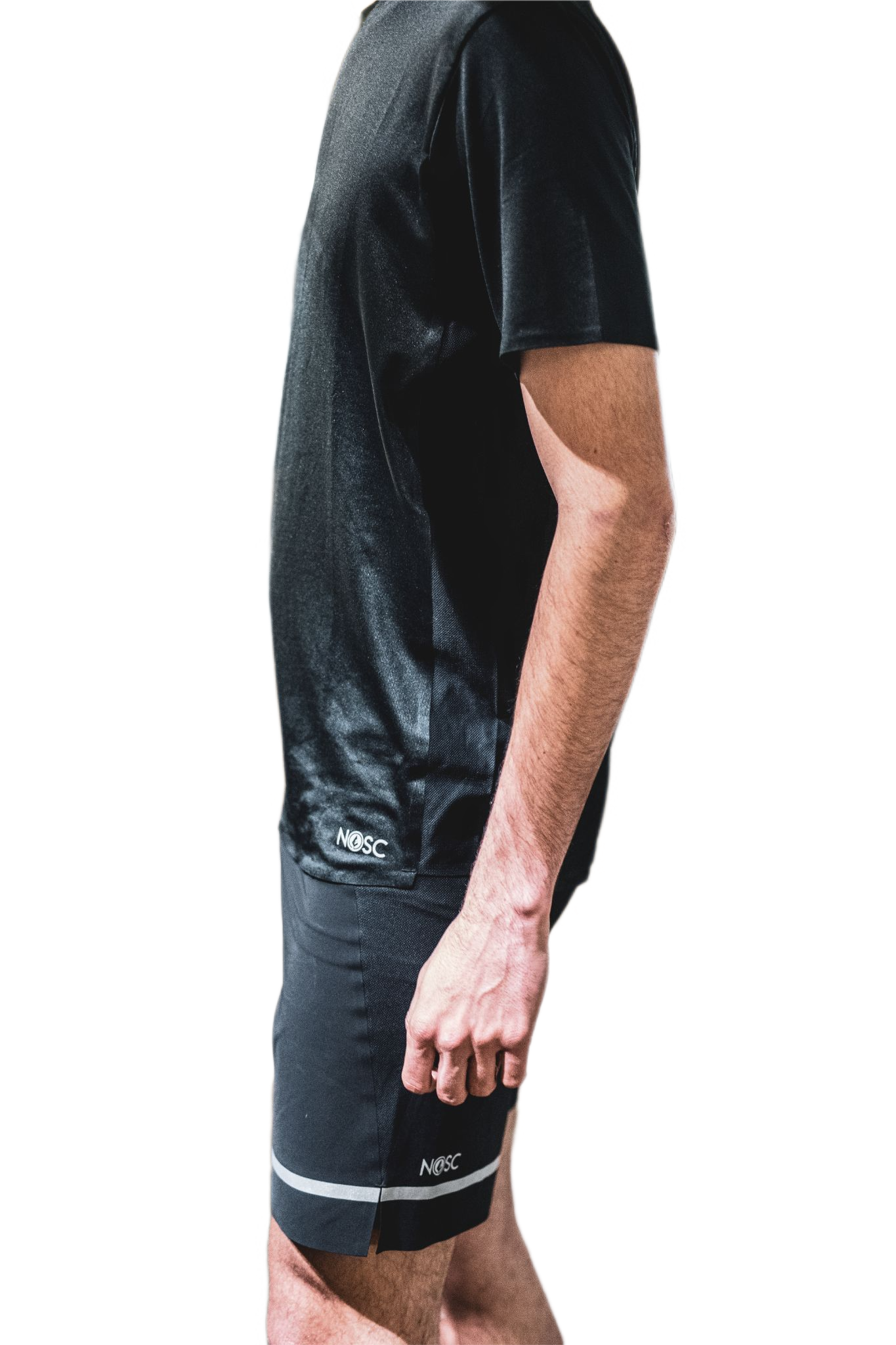 T-Shirt de Running Nosc Wild Noir : patronage en bodymapping
