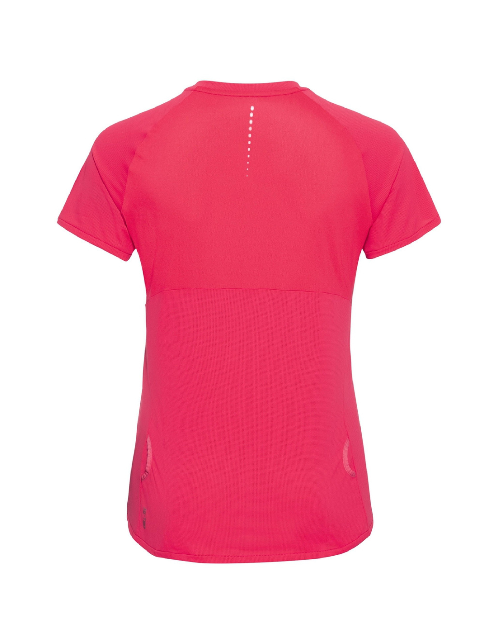 T-Shirt de Running Odlo Axalp Trail 1/2 Zip Manches Courtes Femme Rose, vue de dos