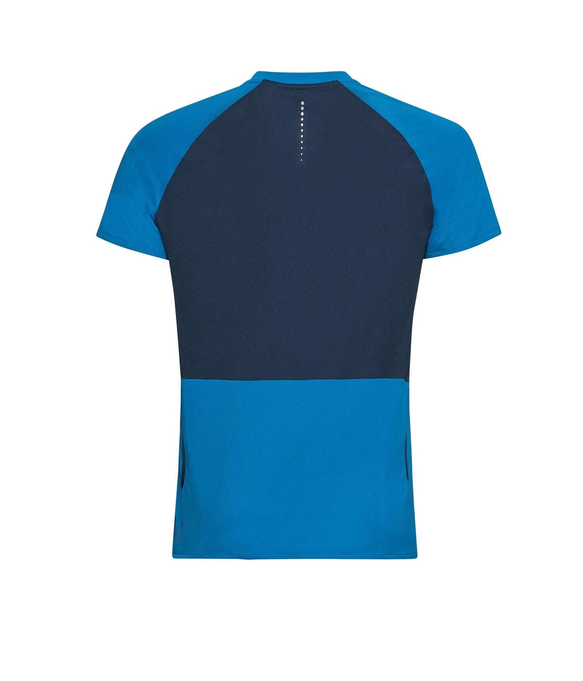 T-Shirt de Running Odlo Axalp Trail 1/2 Zip Manches Courtes Homme Bleu, vue de dos