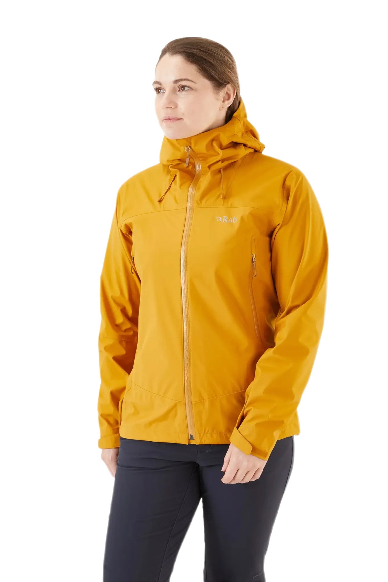 Veste de Randonnée pour femme Rab Arc Eco Jaune, vue portée