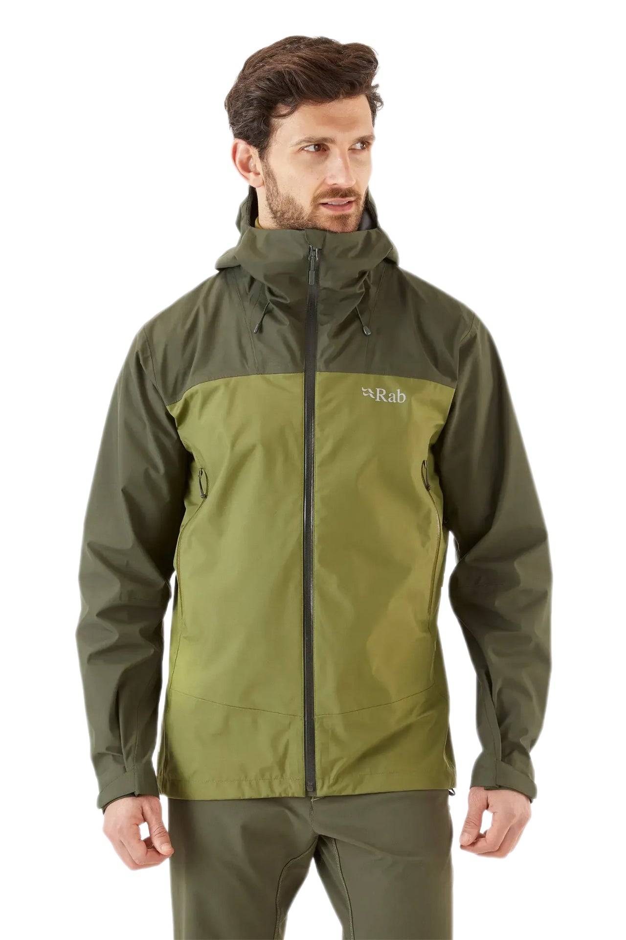 Veste de Randonnée pour homme Rab Arc Eco Kaki, vue portée