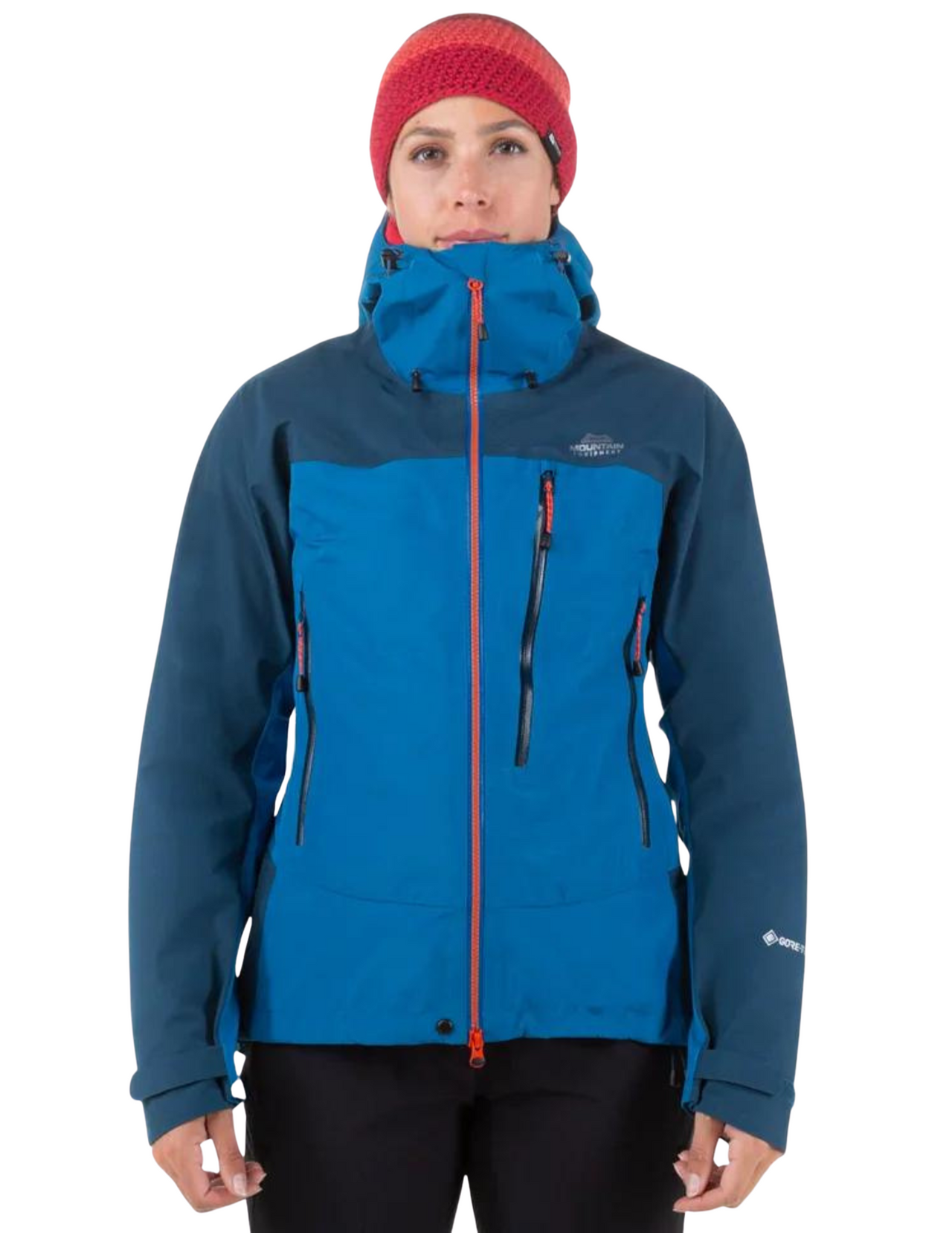 Veste imperméable Mountain Equipment Makalu pour femme : le modèle mesure 172 cm et porte du 12