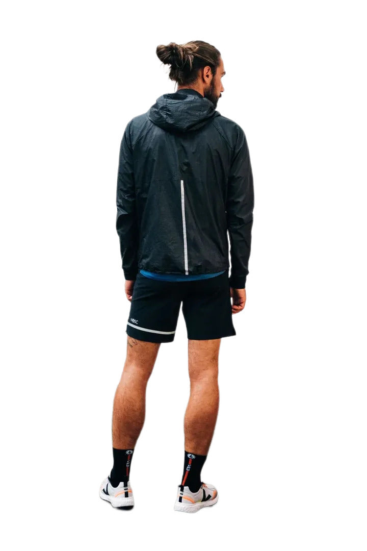 Veste de Running Nosc Wind Noire : éléments réfléchissants dans le dos