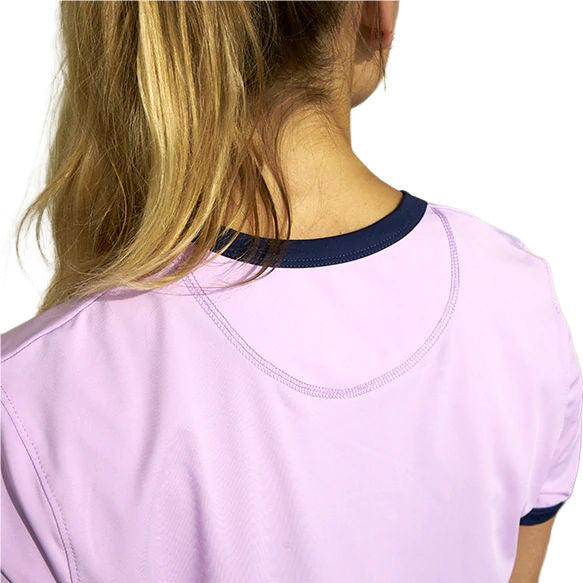 T-shirt de running pour femme Bomolet L'Endurant, vue de dos, porté par une runneuse