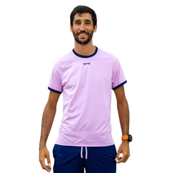 T-Shirt de running pour homme Bomolet L'Endurant Rose, disponible sur Muule